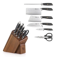 L & L1 Series 7-Piece Cleaver Knife Block Set, Forged German Steel