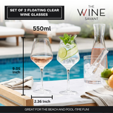 Unbreakable Stemmed Wine Glasses, Tritan Acrylic | Set of 2 (18oz)