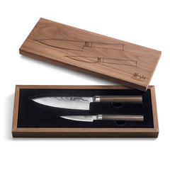 HAKU Series 2-Piece Starter Set with Walnut Box, Forged X-7 Damascus Steel, 501165