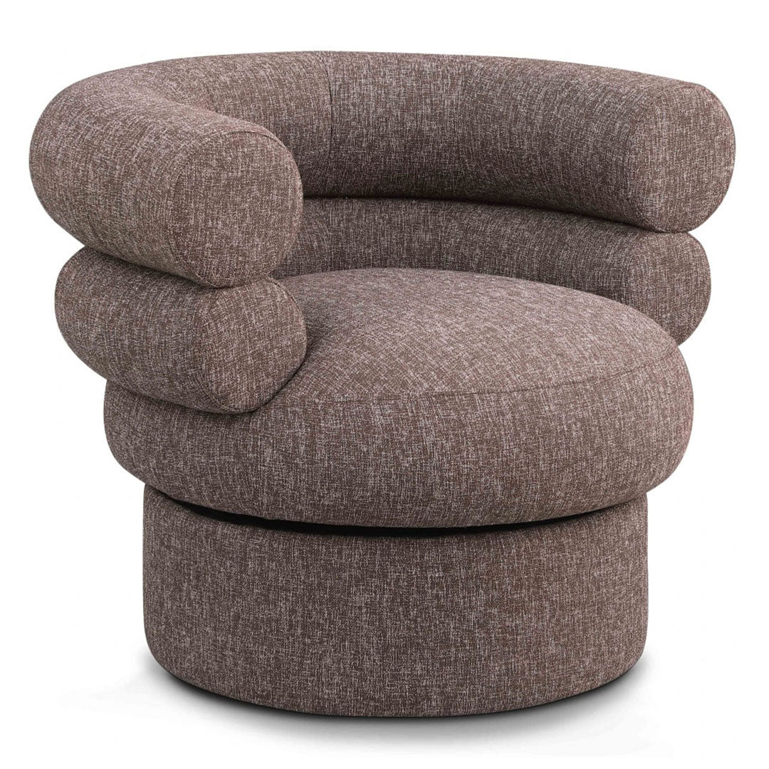 Valentina Linen Textured Fabric Swivel Accent Chair