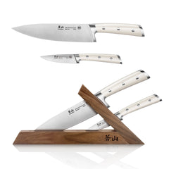 S1 Series 3-Piece TAI Knife Block Set, Forged German Steel, Walnut Block, 1026023