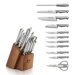 SANFORD Series 12-Piece Knife Block Set, Forged German Steel, Acacia Block, 1027150