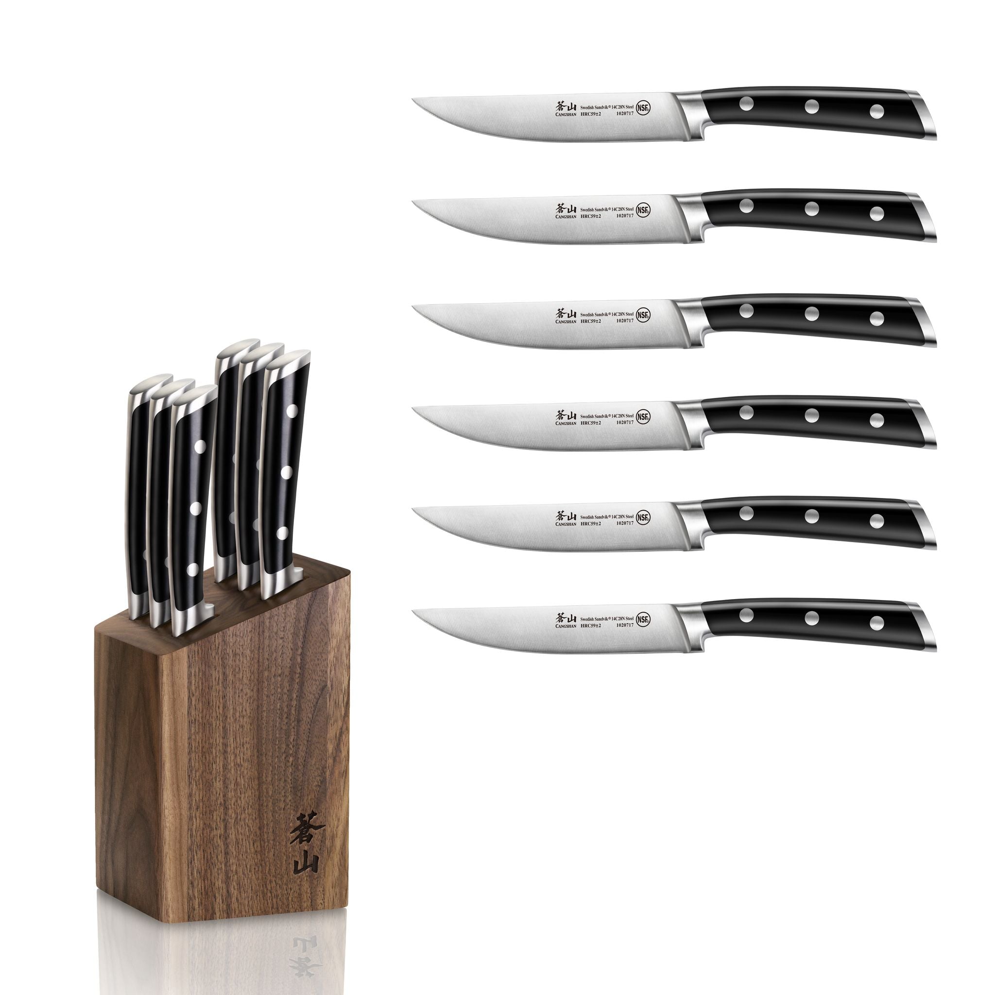 TS Series 6-Piece Knife Block Set, Forged Swedish 14C28N Steel