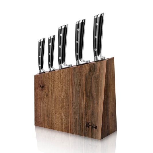 TS Series 6-Piece Knife Block Set, Forged Swedish 14C28N Steel, Walnut Block, 1024876