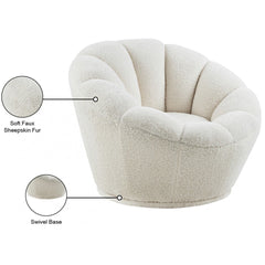 Dream Faux Sheepskin Fur Swivel Accent Chair