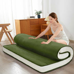 MAXYOYO Padded Japanese Floor Mattress, Green Foldable Roll Up Futon Mattress