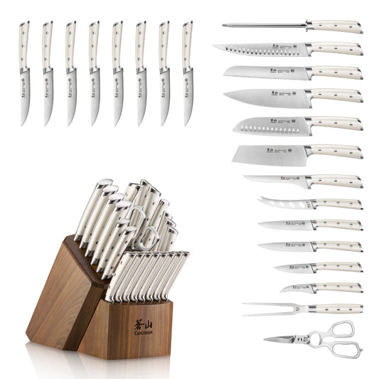 S1 Series 23-Piece Knife Block Set, Forged German Steel, Walnut Block, 1026047