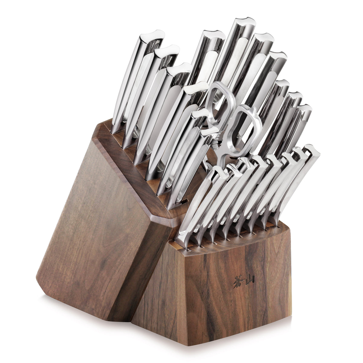 N1 Series 23-Piece Knife Block Set, Walnut Block, Forged German Steel, 1022377