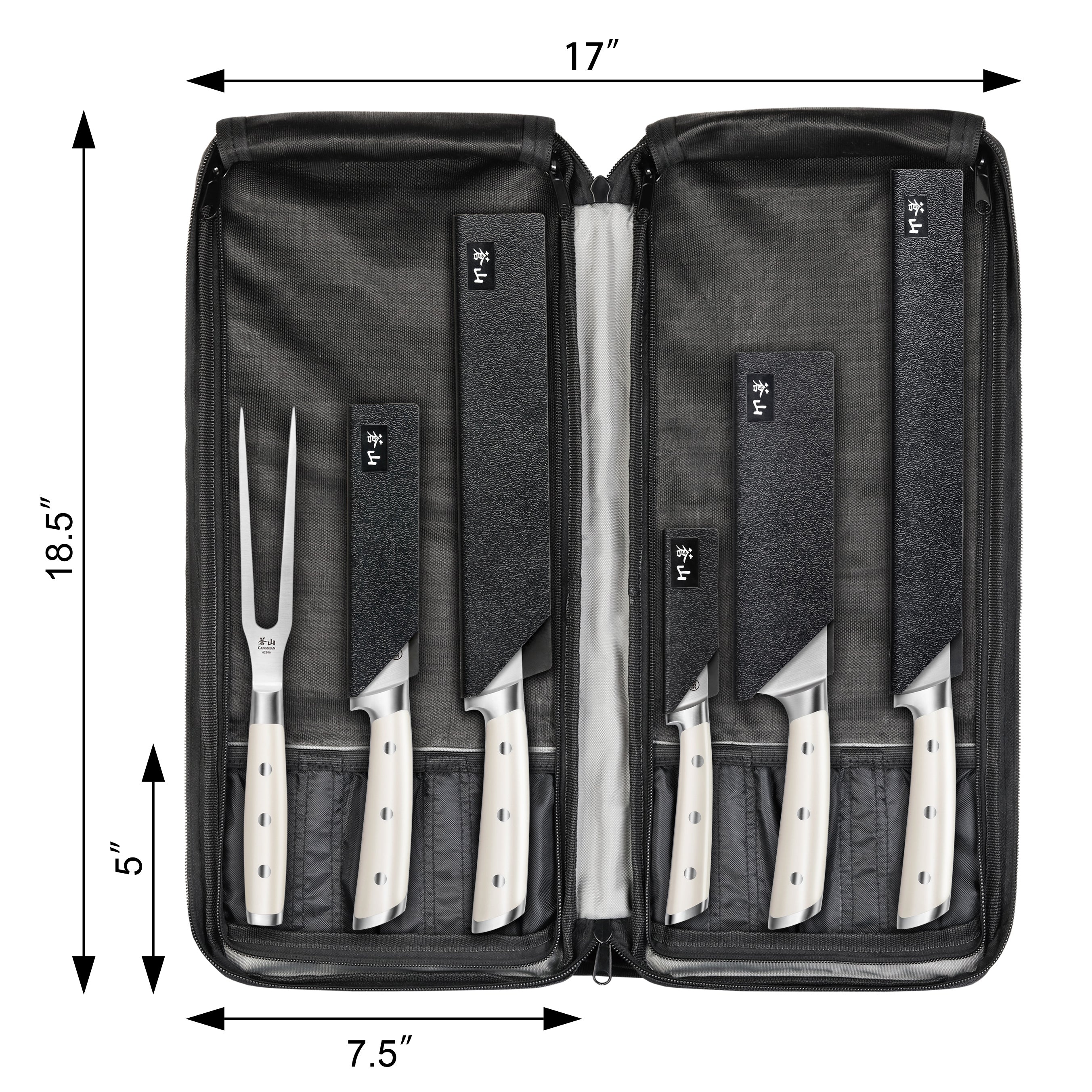 S Series 7-Piece BBQ Knife Set with Bag, Forged German Steel