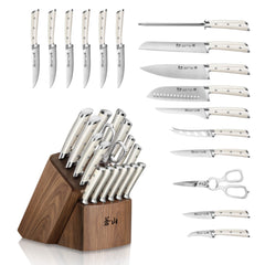 S1 Series 17-Piece Knife Block Set, Forged German Steel, Walnut Block, 1024777