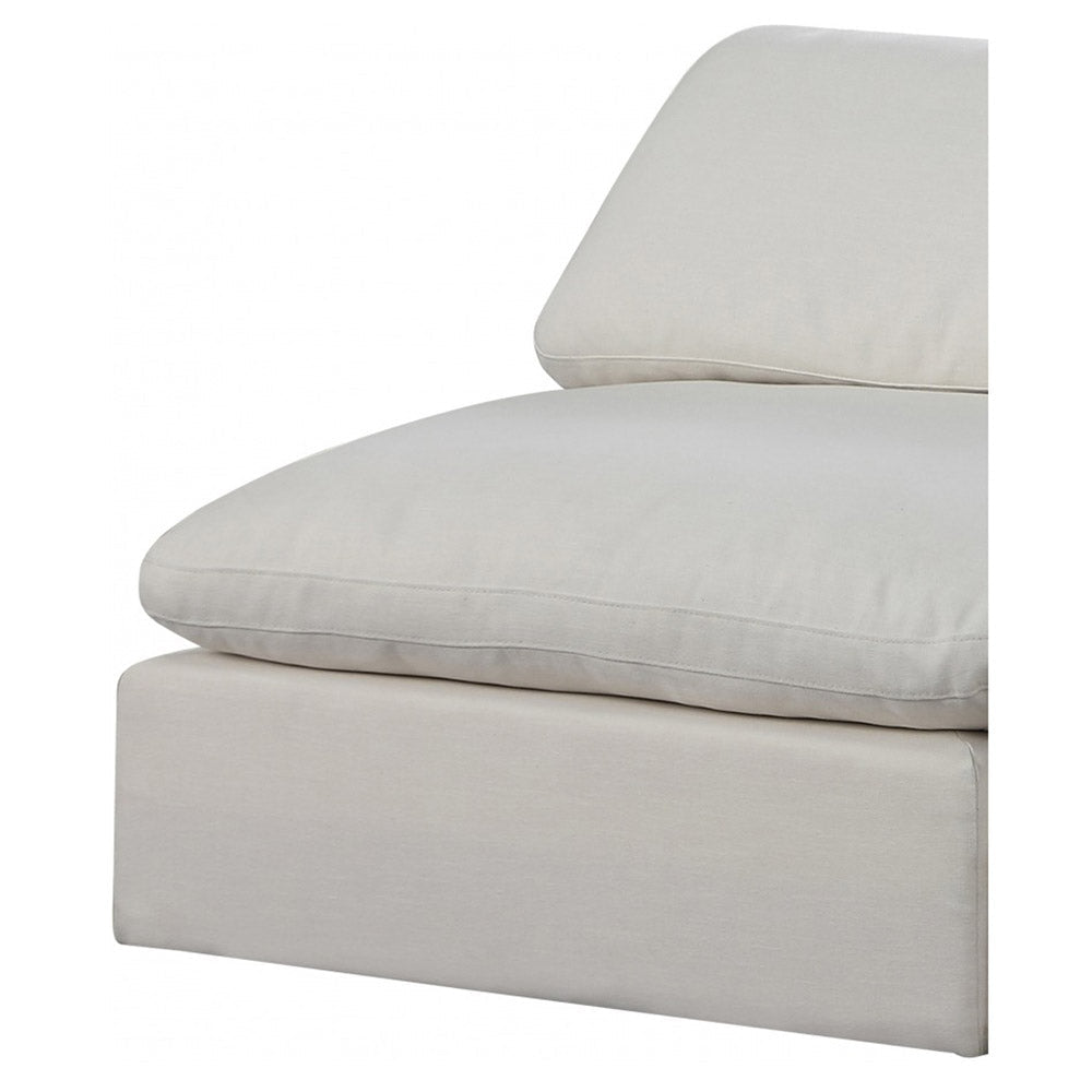 Comfy Linen Textured Fabric Armless Chair