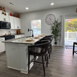 PURPLE LEAF Counter Stools Bar Stools Rattan Bar Stools Wicker Bar Chairs Woven Aluminum Barstools with Back and Cushions