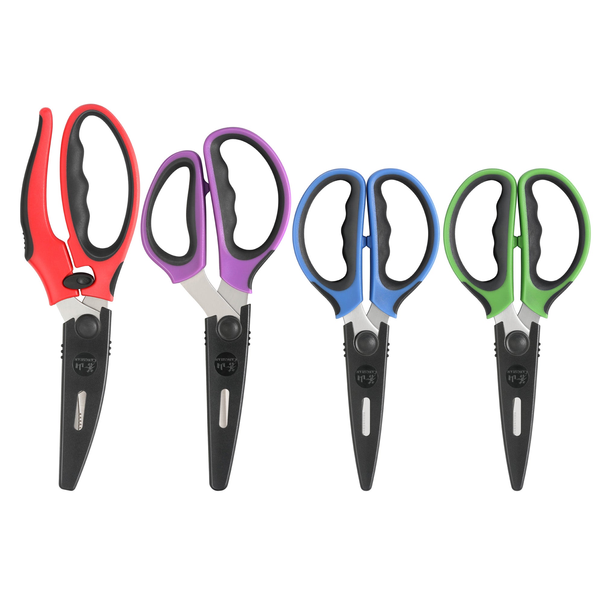 4-Piece Heavy-Duty Shears Set with Guards, Multi-Color, 1026726