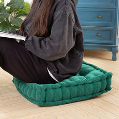 MAXYOYO Square Chenille Floor Pillow, Green, 20"x20"x5.5"