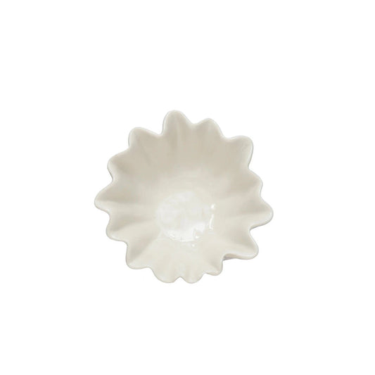 Stoneware White Fluted Bowl - Small