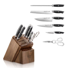 TKSC 7-Piece Knife Block Set with 8 Spare Slots, Forged Swedish Powder Steel, Thomas Keller Signature Collection, Black, 1024685