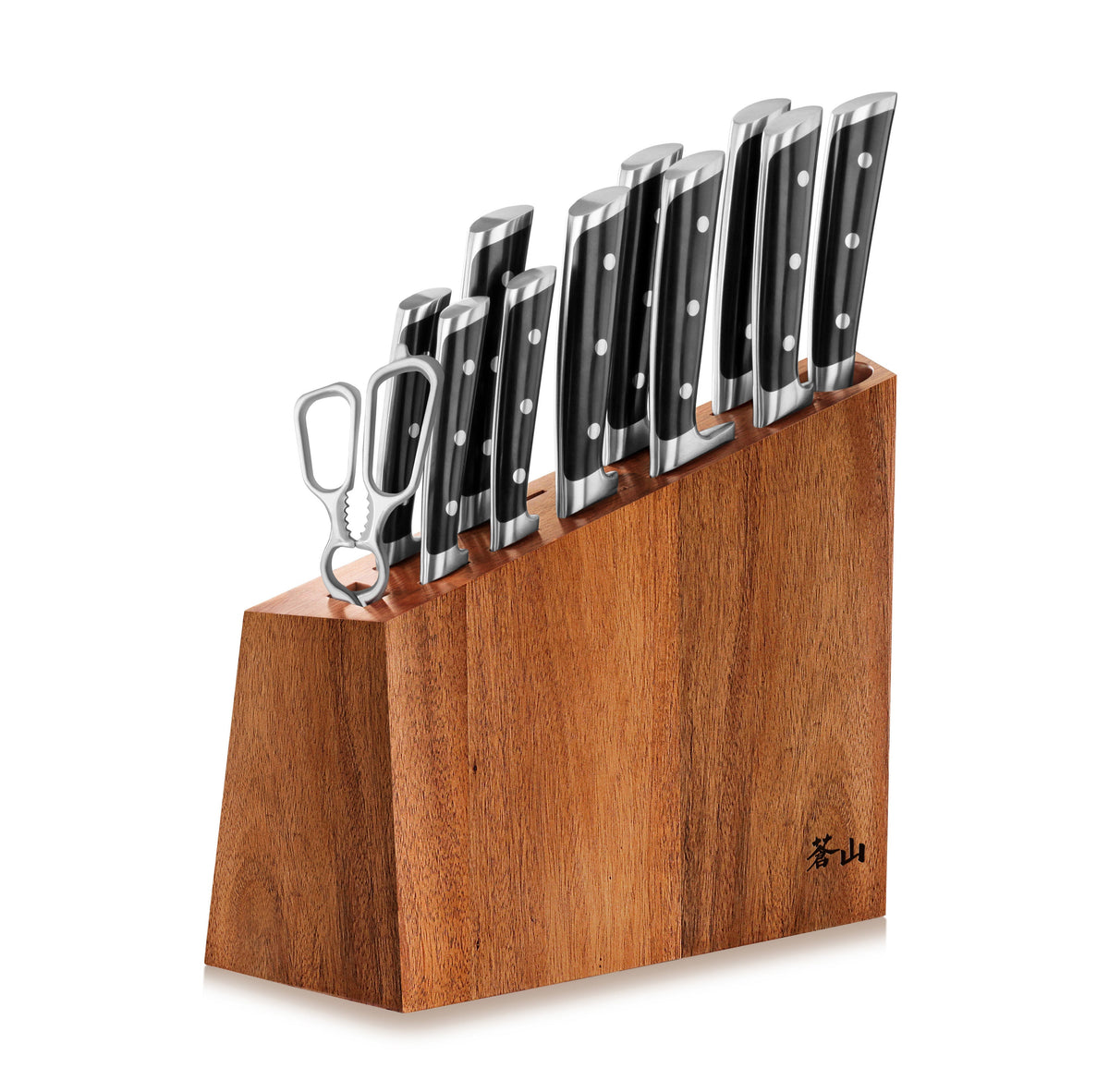 S Series 12-Piece Knife Block Set, Forged German Steel, Acacia Block, 60140