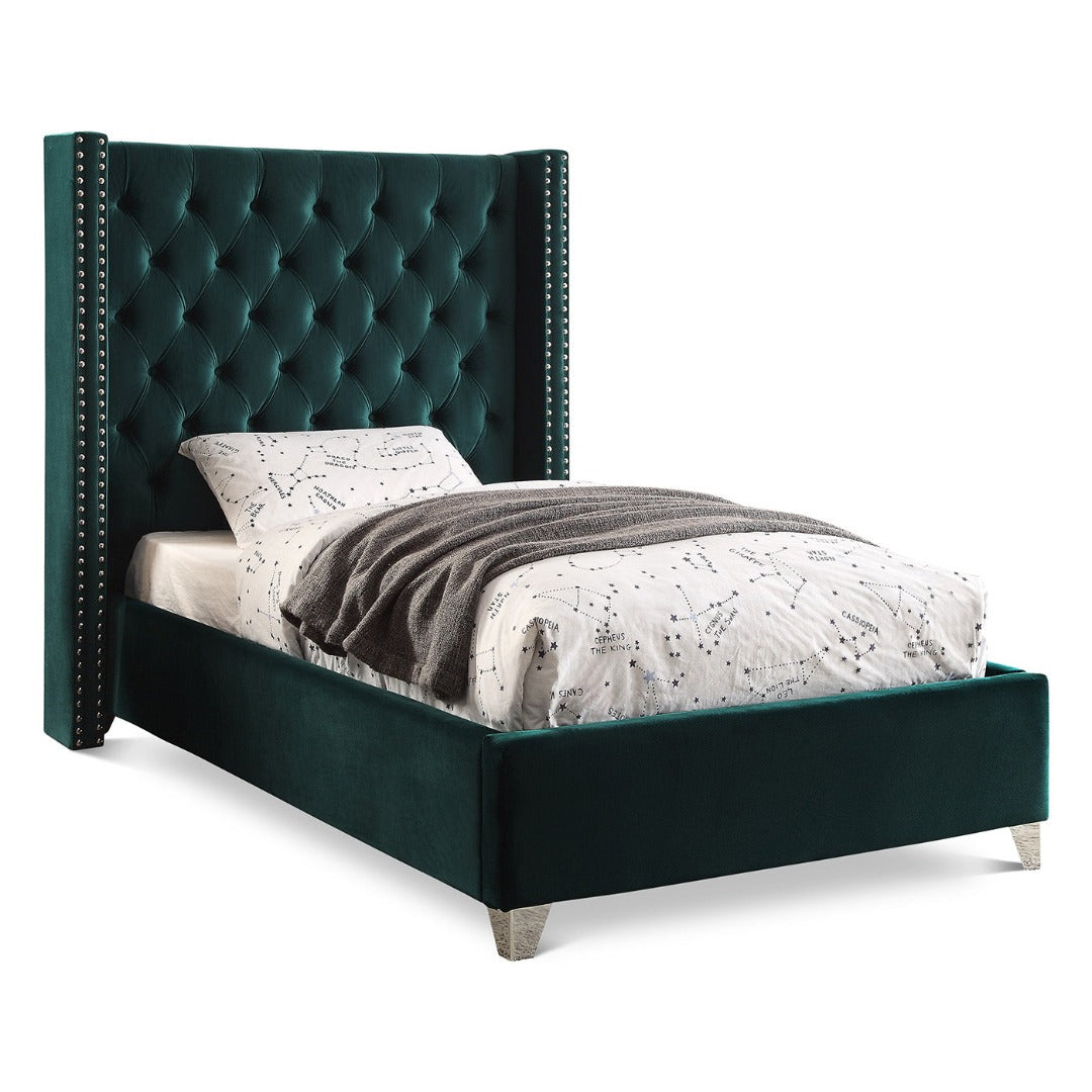 Aiden Velvet Twin Bed