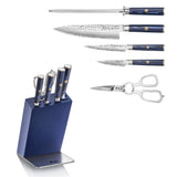 KITA Series 6-Piece Knife HUA Block Set, High Carbon X-7 Damascus Steel