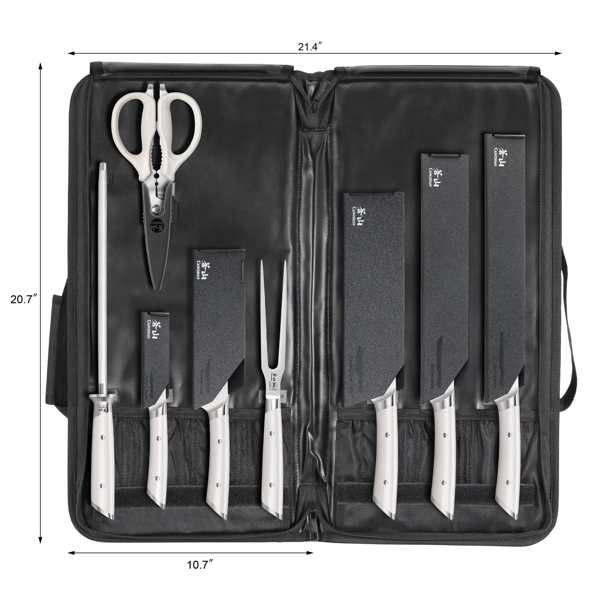 HELENA Series 9-Piece BBQ Knife Set with Black Bag, Forged German Steel