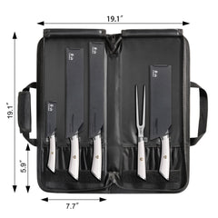 ELBERT Series 6-Piece BBQ Knife Kit with Black Knife Bag, Forged German Steel