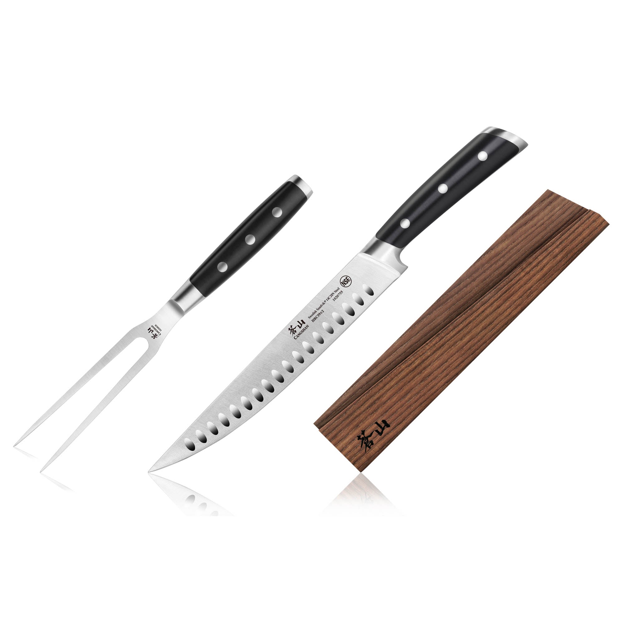 TS Series 2-Piece Carving Set with Ash Wood Sheath, Forged Swedish 14C28N Steel, 1020496