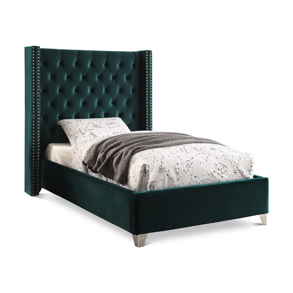 Aiden Velvet Twin Bed