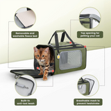 Waterdrop Airline Approved Protable Foldable Cat Carrier, Top Open and Breathable Mesh boxes for household pets, Travel Friendly Pet Travel Carrier for Cat and Little Dog(Blue)