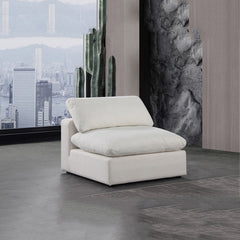 Comfy Linen Textured Fabric Armless Chair