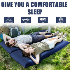 MAXYOYO Roll Up Camping Mattress, Carry Handle Foldable Futon Mattress Outdoor Indoor Roll Out Pad, Navy