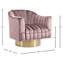 Farrah Velvet Swivel Chair