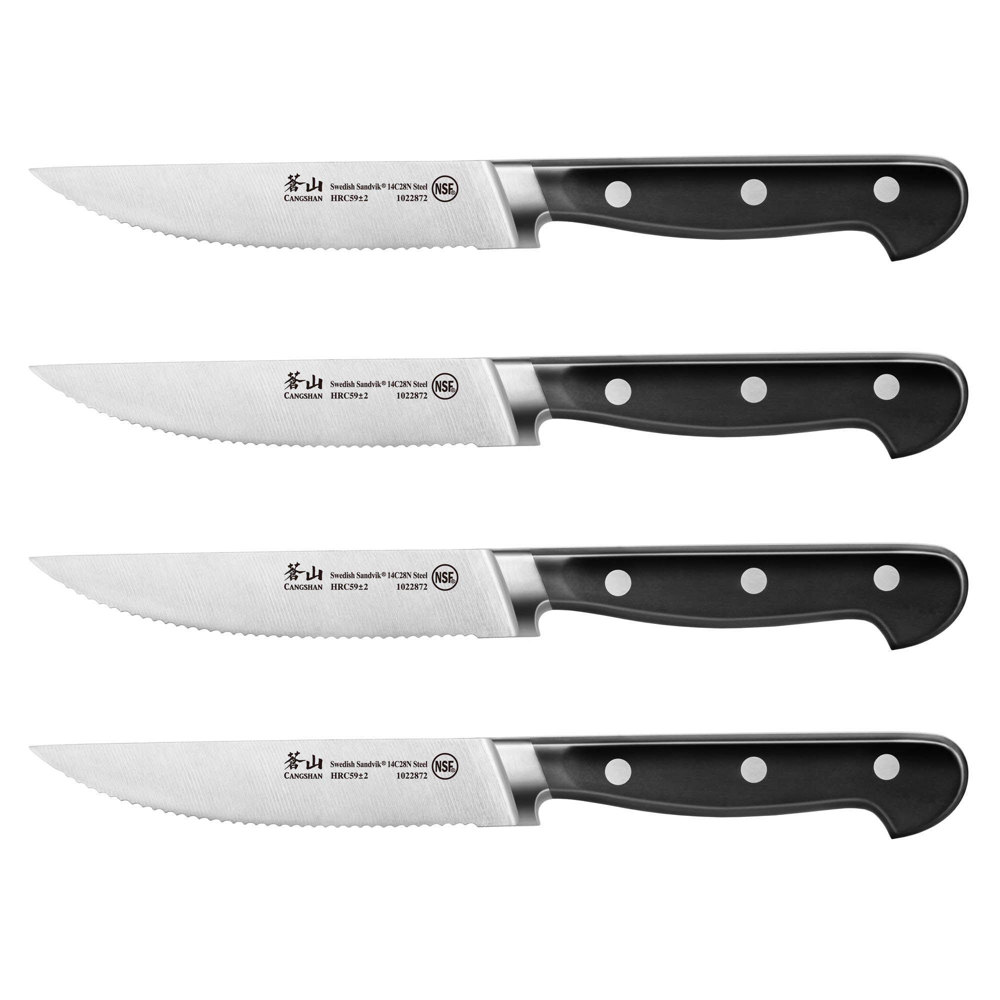 TV2 Series 4-Piece Steak Knife, Forged Swedish 14C28N Steel, 1022889