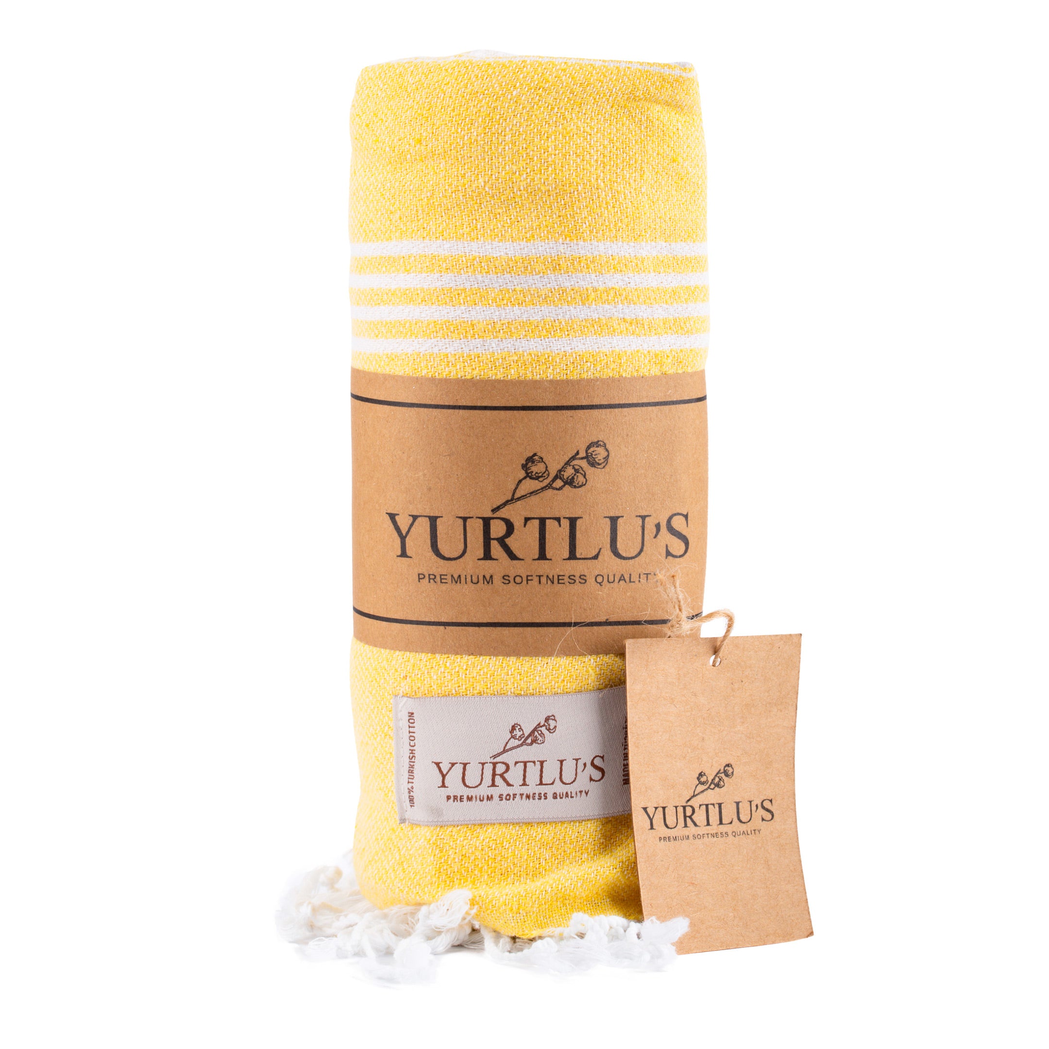 YURTLU’S Minimalist Series Premium Turkish Towel – Yellow