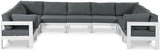Nizuc - Outdoor Patio 9 Piece Modular Sectional With White Frame