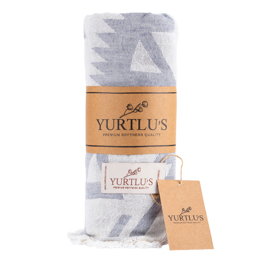 YURTLU’S Cotton Cloud Series Premium Turkish Towel – Grey