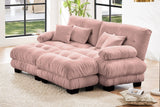 CLOUDIES 94" Loveseat with 2 Ottomans