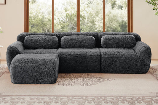 MELLOW 114" 3-Seater Sofa with 1 Ottoman