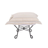 Indoor/Outdoor Puff Scroll Ottoman Dune Sand