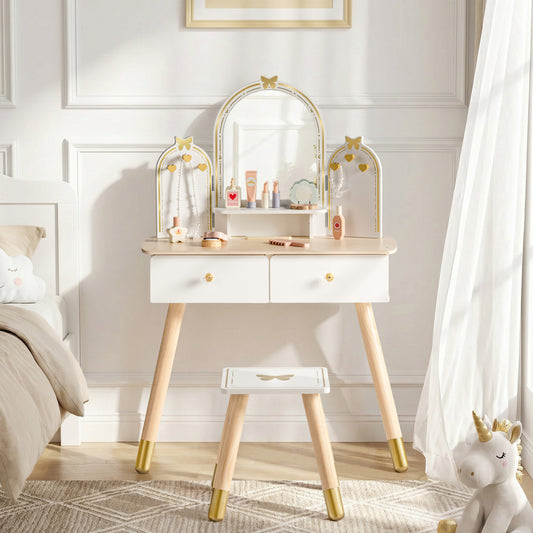 ROBUD Kids Vanity Table and Chair Set