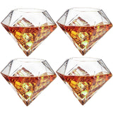 Diamond Whiskey and Wine Decanter, 750ml With 4 Diamond Glasses