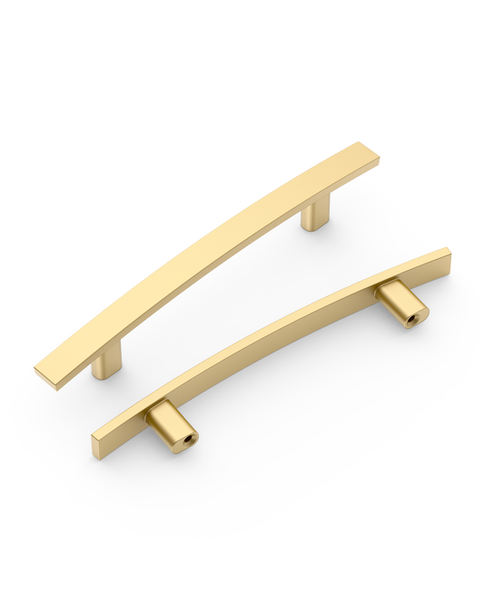 DESIGN3046 Brushed Gold Cabinet Handles | Sleek, Durable, and Easy to Install for Cabinets, Drawers & Closets
