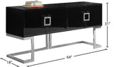 Beth Contemporary Sideboard Buffet with Chrome Stainless Steel Base for Stylish Dining Storage
