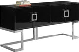 Beth Contemporary Sideboard Buffet with Chrome Stainless Steel Base for Stylish Dining Storage