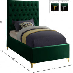 Cruz Velvet Twin Bed