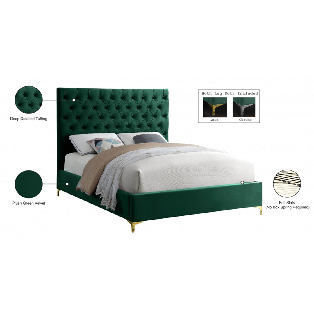 Cruz Velvet King Bed