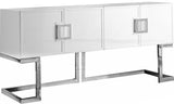 Beth Contemporary Sideboard Buffet with Chrome Stainless Steel Base for Stylish Dining Storage