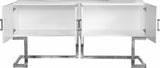 Beth Contemporary Sideboard Buffet with Chrome Stainless Steel Base for Stylish Dining Storage