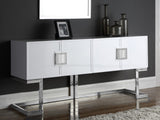 Beth Contemporary Sideboard Buffet with Chrome Stainless Steel Base for Stylish Dining Storage