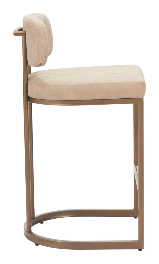 Velar Counter Stool (Set of 2) Beige & Bronze