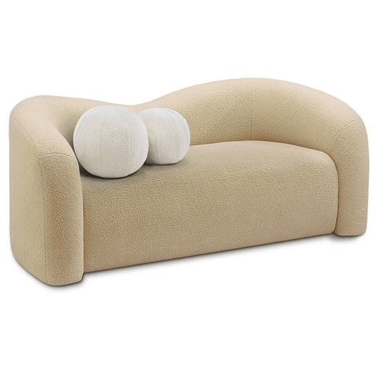 Kali Faux Shearling Teddy Fabric Loveseat